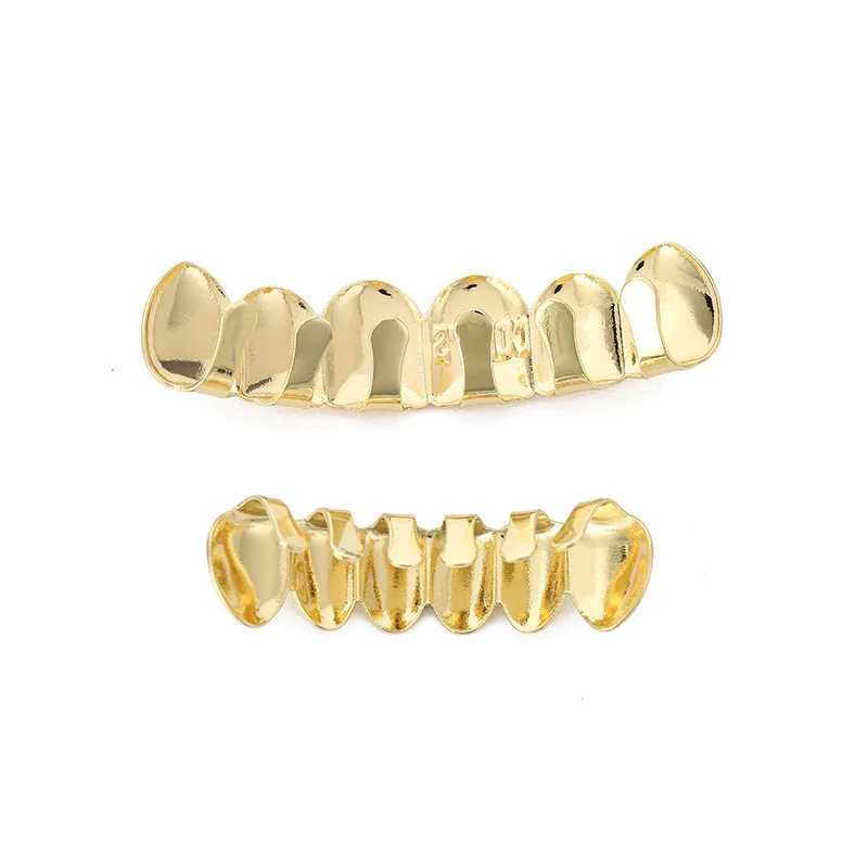 Gold Silver Plated Letter Single Top Hip Hop Grillz Classic Bottom Dental Grills Vampire Teeth for Costume PartyXJ241225
