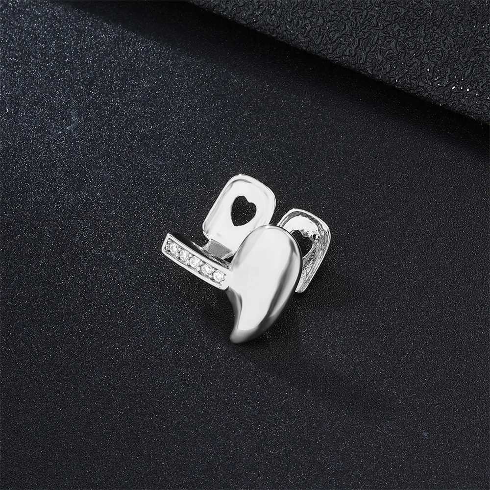 D Z Hip Hop 2pcs/Lot Canine Teeth Grillz For Men Women Cubic Zircon Cs Micro Pave Top Bottom Charm Grills Jewelry 2024 NewXJ241225