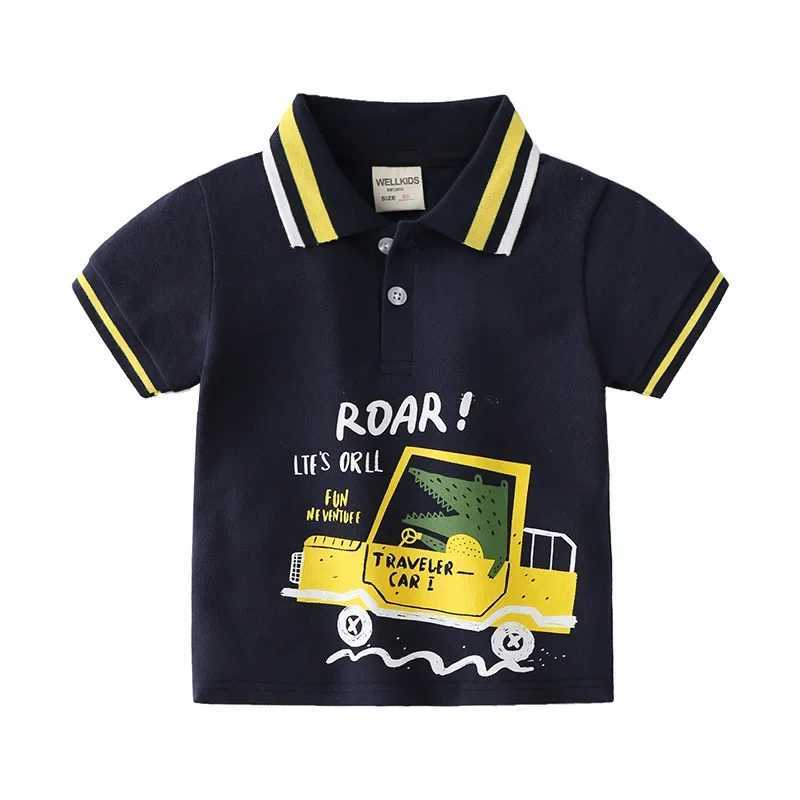 Boys Polo Shirt Short Sleeve Summer 90-130 CM Children Tops Wear Kids Tees Soft Boys Shirts Costumes 4-6YXJ241225