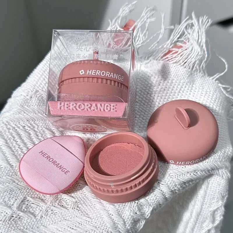 1PC Mousse B Palette Rose Hawthorn Cheek Tint Ber with Puff Natural Face Makeup Matte Peach Rouge Contour Shadow PaletteXJ241225