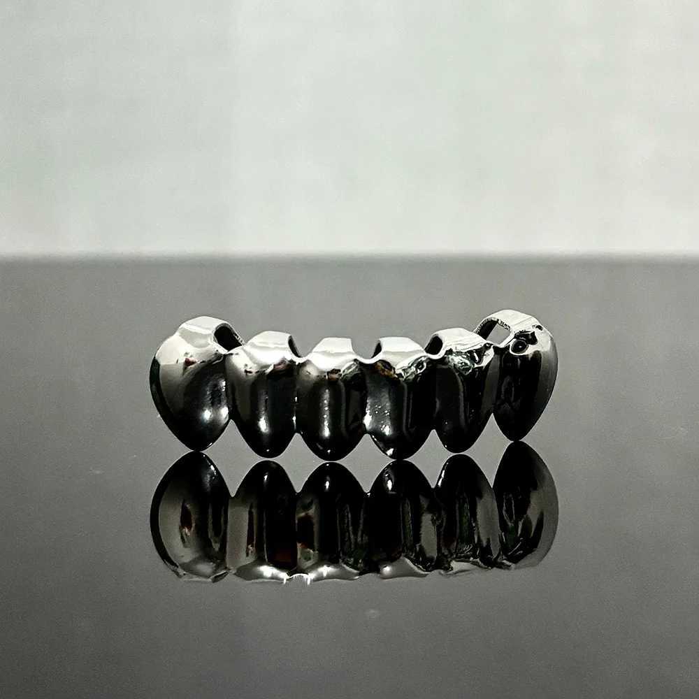 RACHELZ Classic 6 Bottom Teeth Grillz Braces Hip Hop Gold Silver Color Tooth Cs For Women Men Glossy Dental Grills JewelryXJ241225
