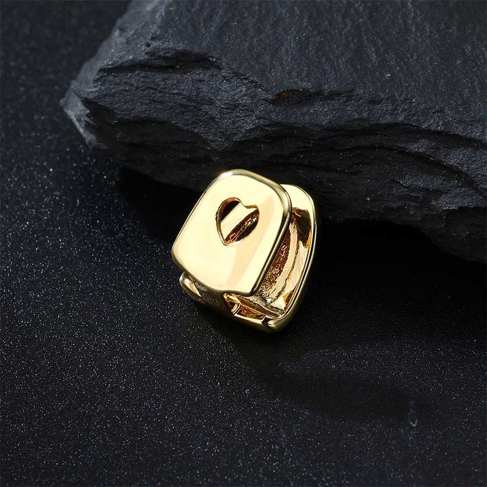 Hip Hop Cubic Zircon Heart Red Heart Teeth Grillz Gold Plated Cs Charm Dental Grills For Men Women Jewelry GiftXJ241225