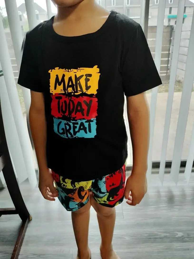 Clothing Sets 1-5Y Toddler Kids Boys 2pc Clothing Sets Summer Colorful Printed Cotton T-shirts+Shorts Fashion Sport Suit for Children BoysY241225FGSK