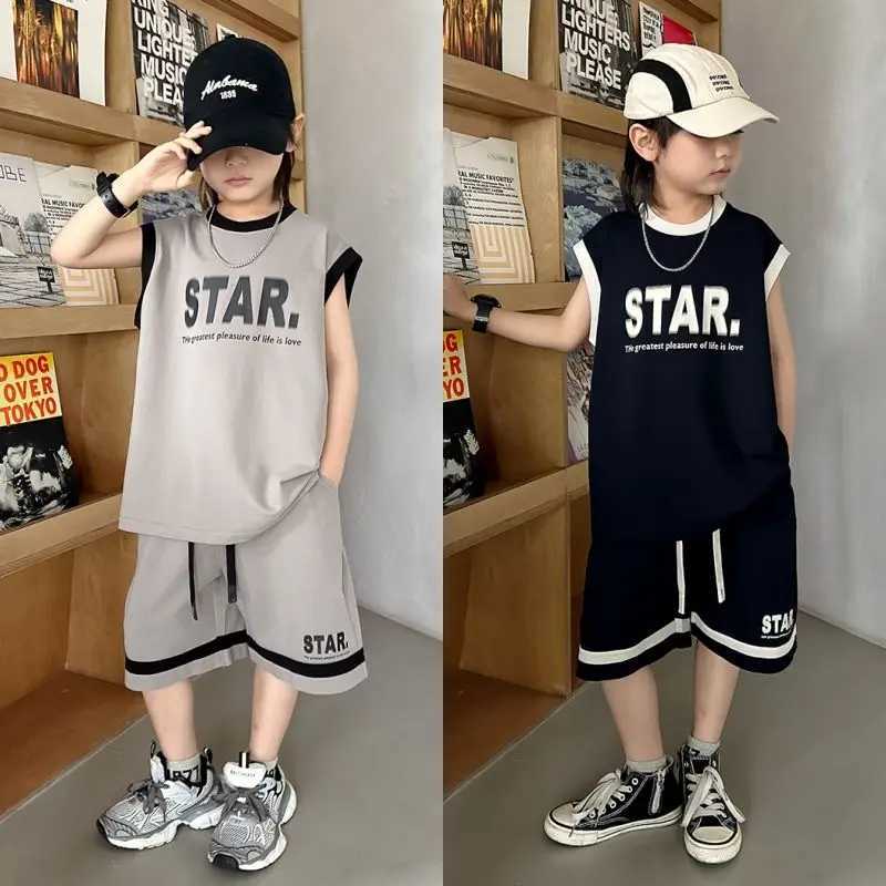Clothing Sets Mens loose top+shorts 2024 summer sportswear two-piece set for outerwear casual wearY24122577PP