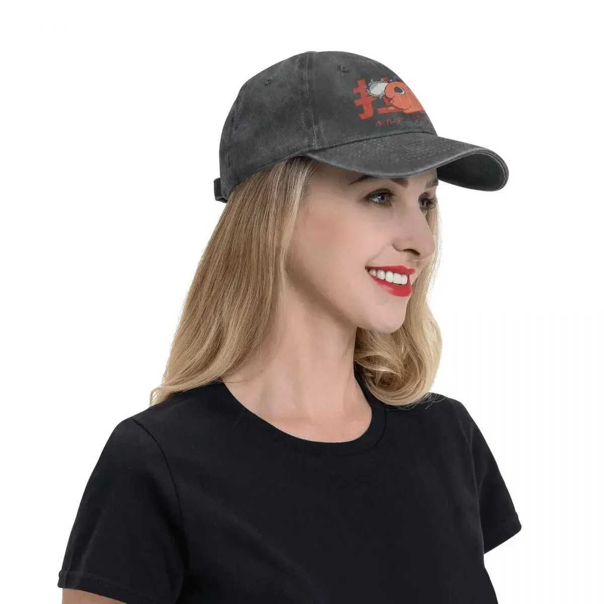 Pure Color Cowboy Hats Pochita Lamian Noodles Womens Hat Sun Visor Baseball Hat Chainsaw Man Animation Peaked Trucker Dad Hat W241225