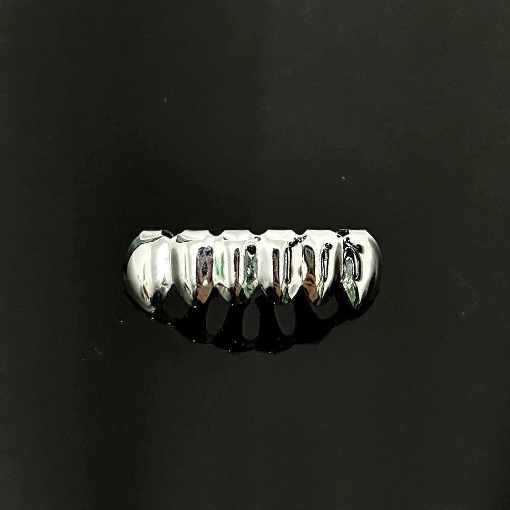 RACHELZ Classic 6 Bottom Teeth Grillz Braces Hip Hop Gold Silver Color Tooth Cs For Women Men Glossy Dental Grills JewelryXJ241225