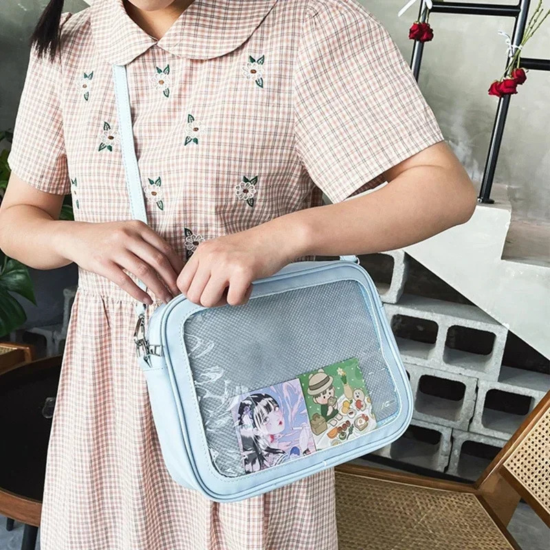 Pu Ita Bag Crossbody Women Sweet Lolita Bags Cute Transparent Pocket Japanese Style Shoulder Bag Purses and Handbags 250103