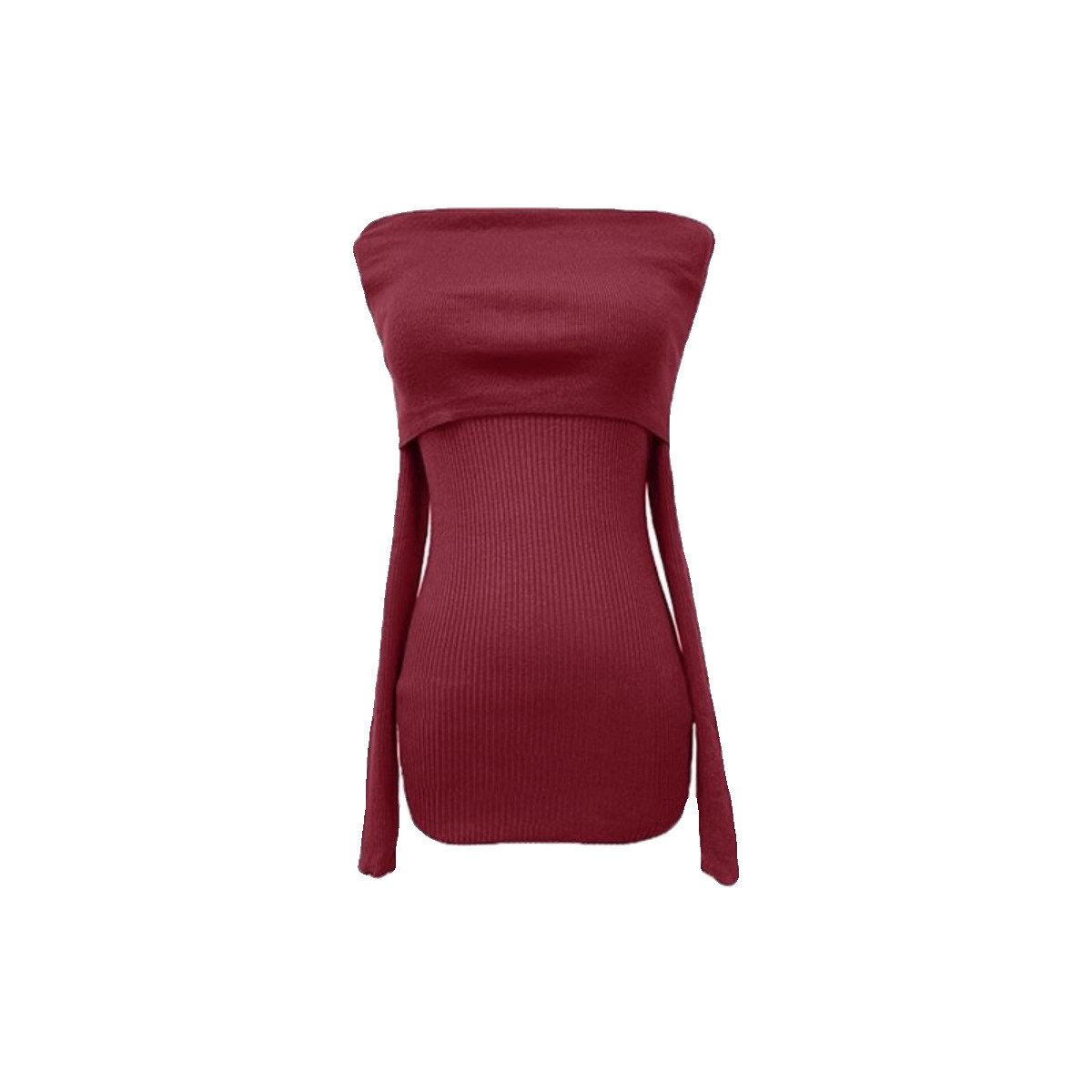 P1202 One-shoulder sexy hot girl long-sleeved dress female autumn and winter style slim hip skirt