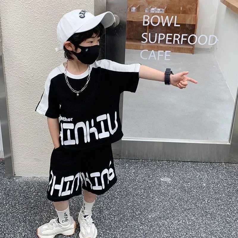 Clothing Sets Summer Children Boy Girls Clothes Set Letter Printed T-shirts and Shorts 2pcs Suit Kid Short Sleeve Top Bottom Fashion OutfitsY241225HCG