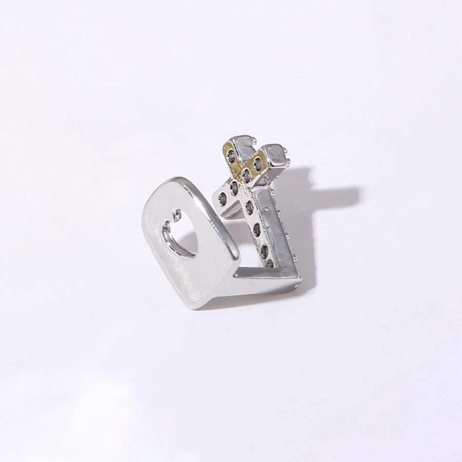 Small Cross d Out Teeth Grillz Hip Hop Top Bottom Grills Dental Mouth Punk Teeth Cs Cosplay PartyXJ241225
