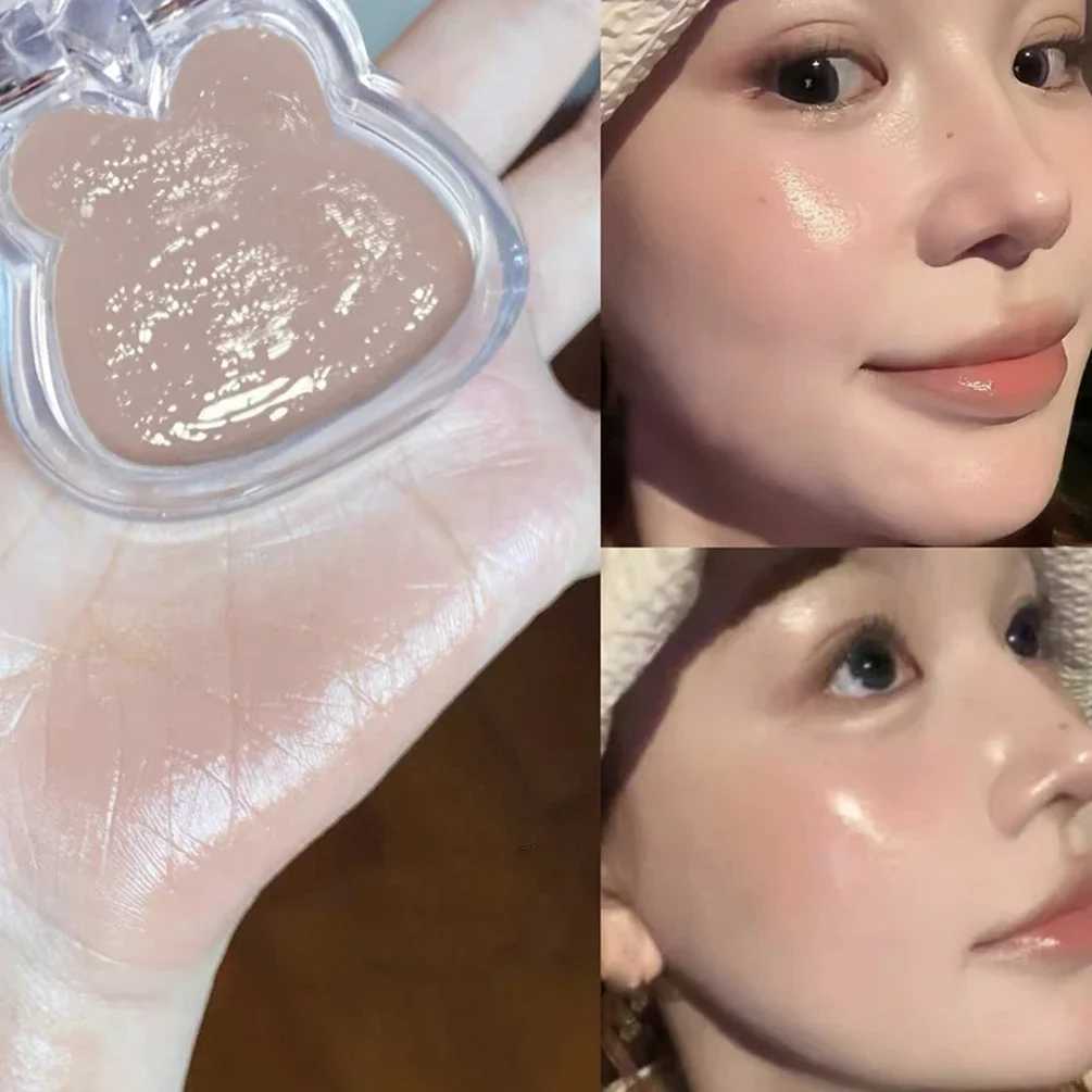 Cute Rabbit B Cream Natural Peach Pink Cheek Face Rouge Ber Mud Smooth Brightening Skin Tone Highlighter Korean MakeupXJ241225