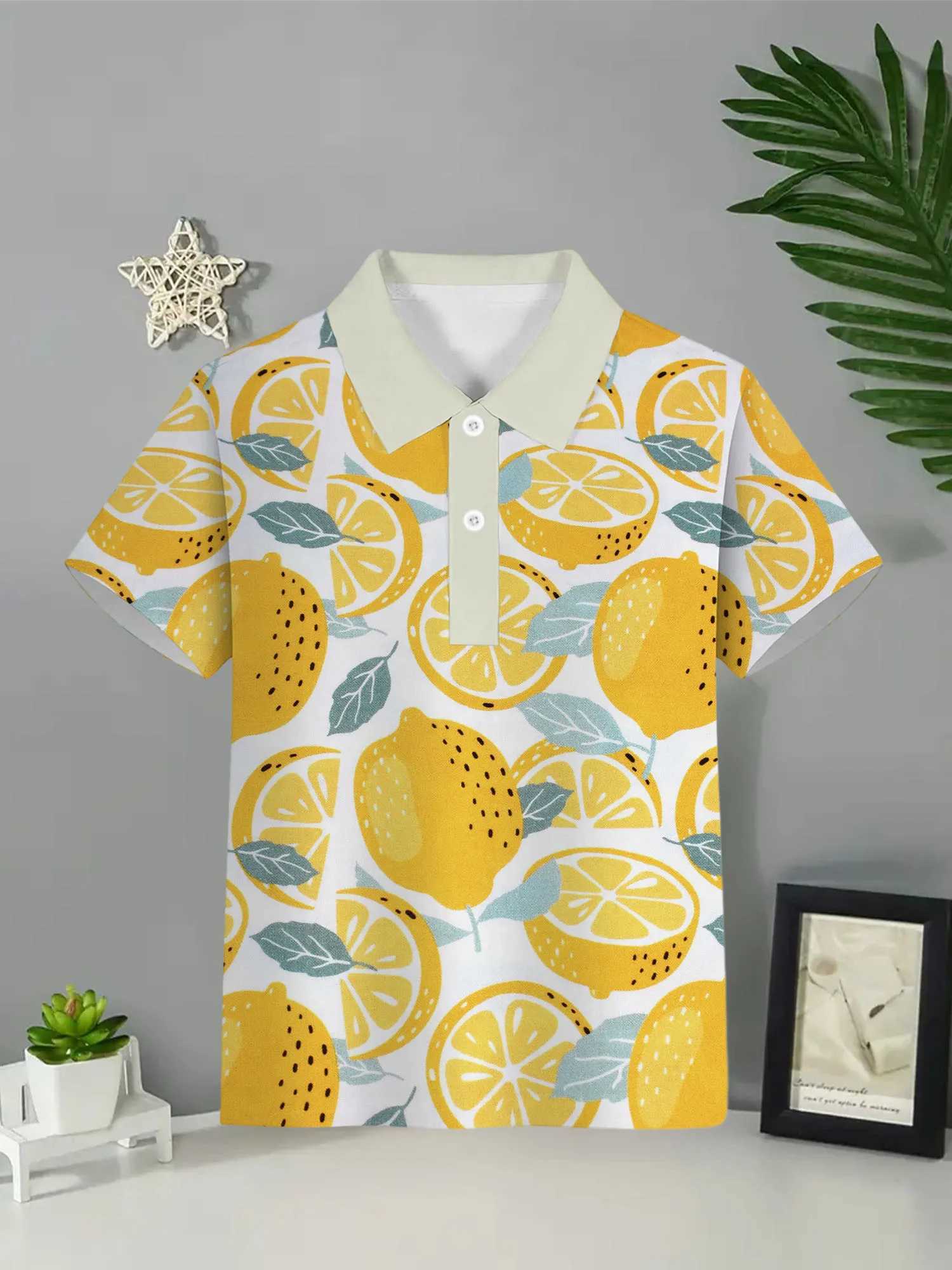 Color Printing Polo Shirts Top Clothes for Children Harajuku Fashion Children Top Short Sleeve Casual Boy Polo ShirtXJ241225