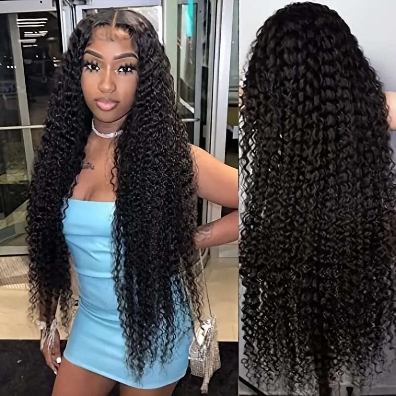 13 * 4 Front Lace Wig Women's Medium Split Large Wave Long Curled Hair Natural Full Headset Kq1 Kq1