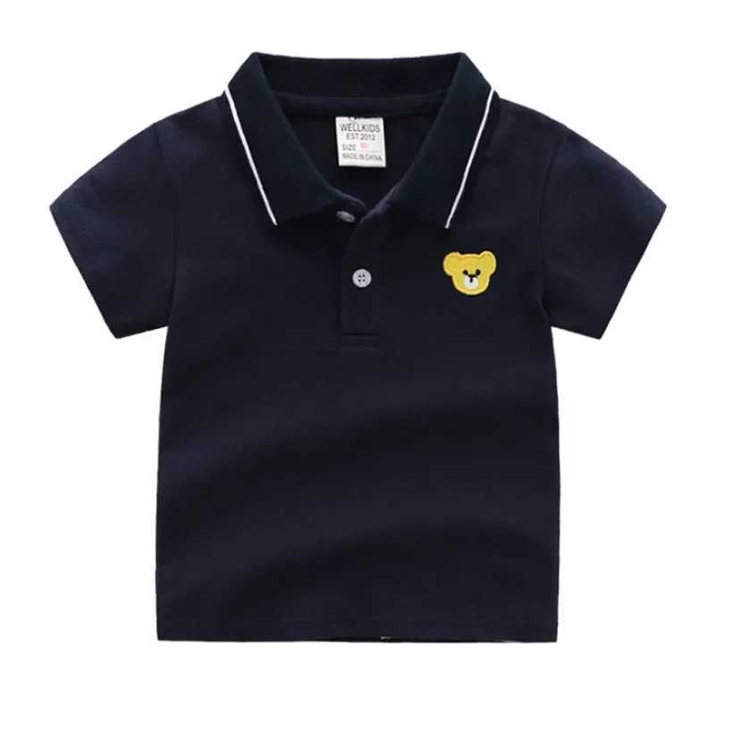 Polo Shirt For Boy Kids Clothes Tops Children Striped Turn-down Collar Short Sleeve Polos Shirts Baby sXJ241225