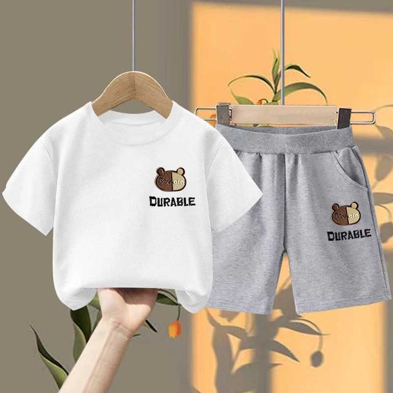 Clothing Sets Summer Baby Girls Clothes Set Children Boy Casual Short Sleeve Cartoon Print Tshirts Shorts 2pc Kid Top Botton Outfits TracksuitY241225Z