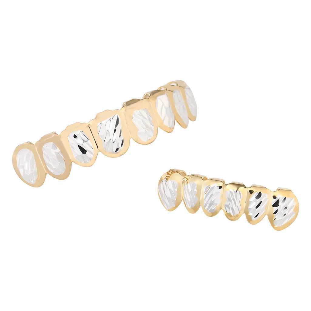 1set 24Color Hip Hop Gold Color Teeth Grillz Gold Plated Dental Grills Rock Tooth Grillz Cs Crystal Teeth Cs Halloween GiftXJ241225