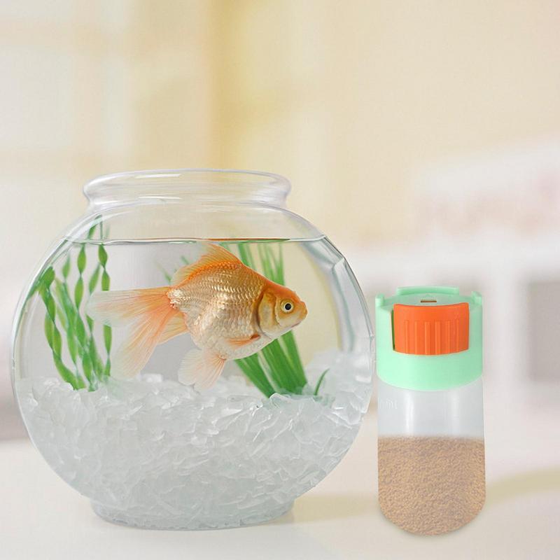 Aquarium Feeder Fish Food Feeding Bottle Quantitative Pond Feeder 0.5g Precise Measuring Refillable Feeding Bottle Manual Fish