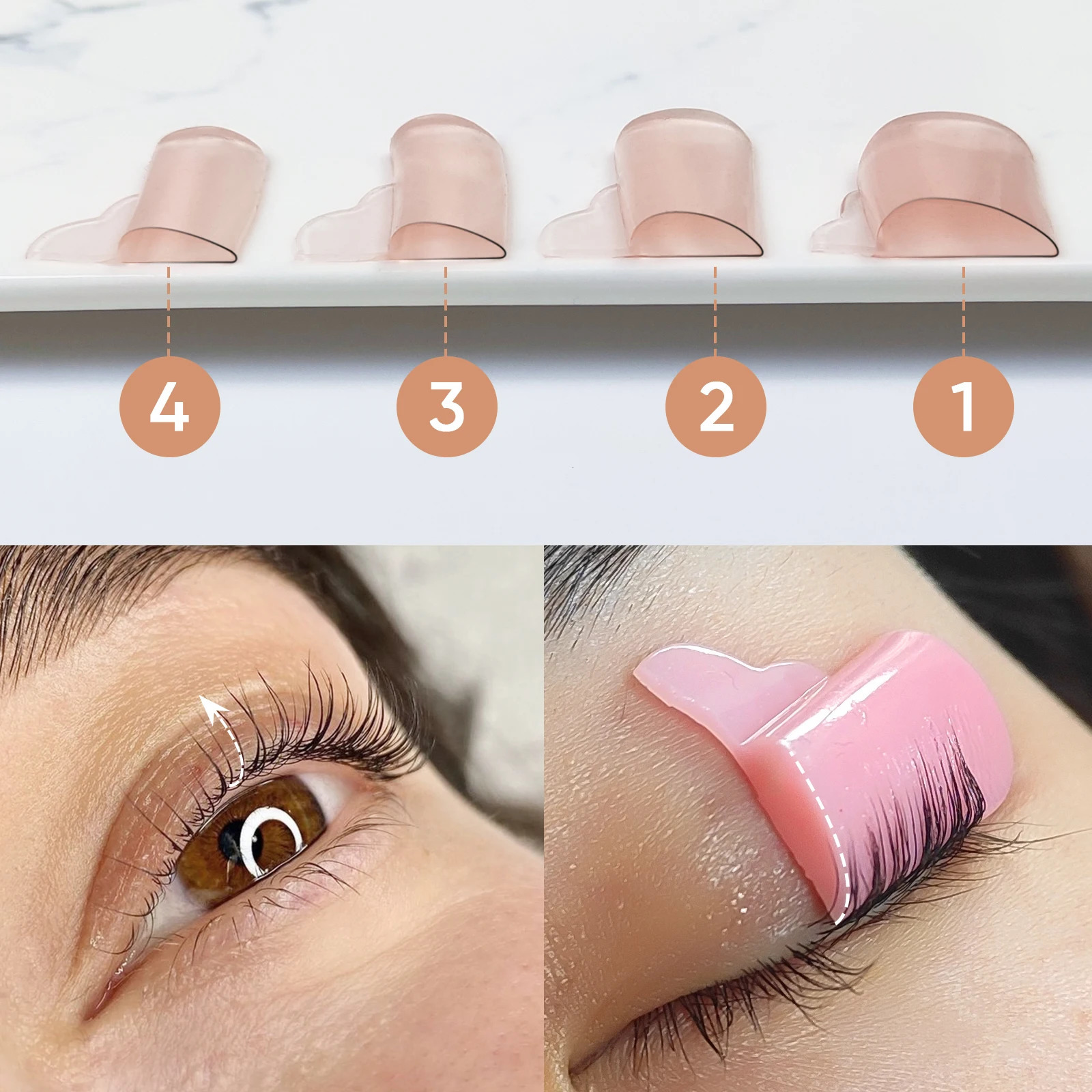 Libeauty Different Curl Free Glue Eyelash Rod Sticky Lashes Rods Shield 3D Eyelash Curler Makeup Accessories Tool 241223