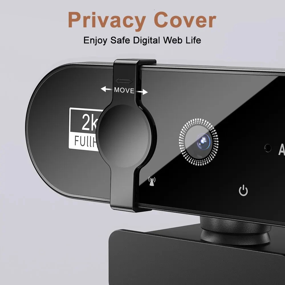 4K Webcam 1080P Mini Camera 2K Full HD Webcam with Microphone 30fps USB Web Cam for Auto Focus PC Laptop Video Shooting Camera 241225