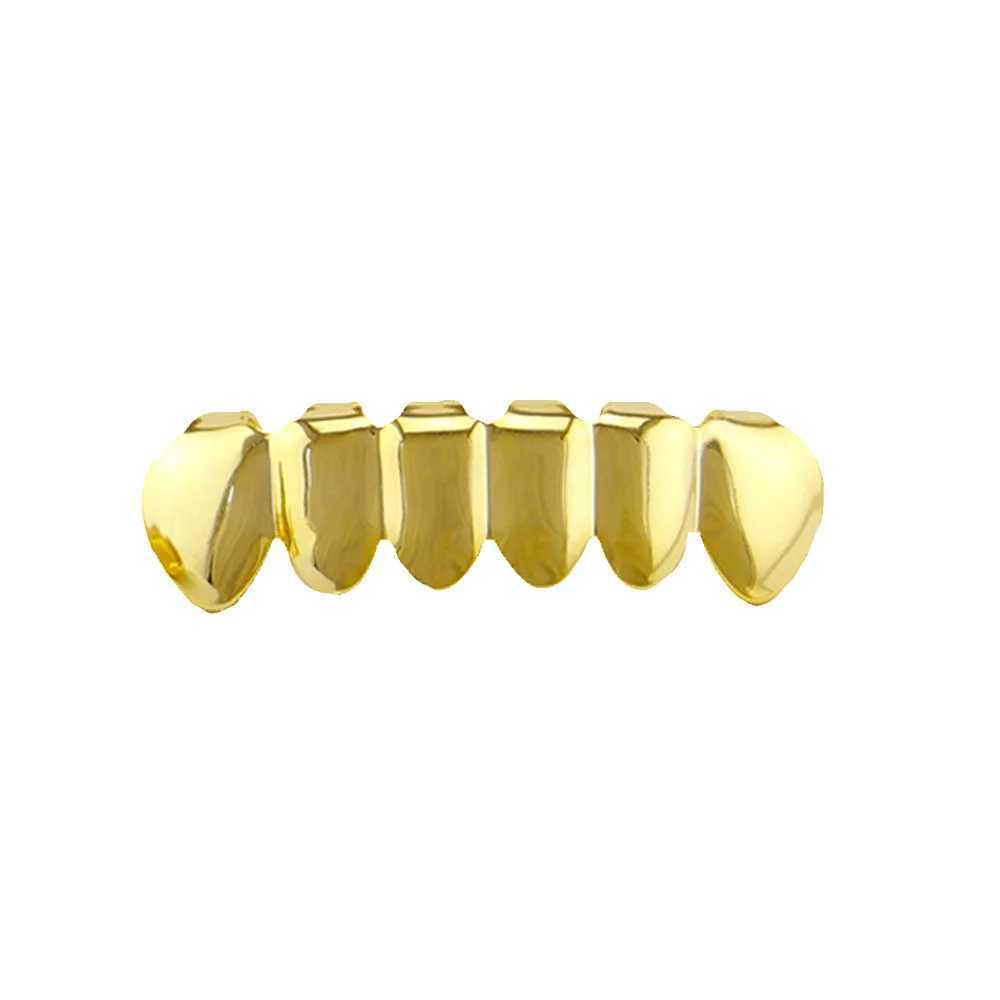 Hip Hop Gold Colour d Out CZ Teeth Grillz Top Bottom Men Women Jewelry Tooth Gem Grillz Y2kXJ241225