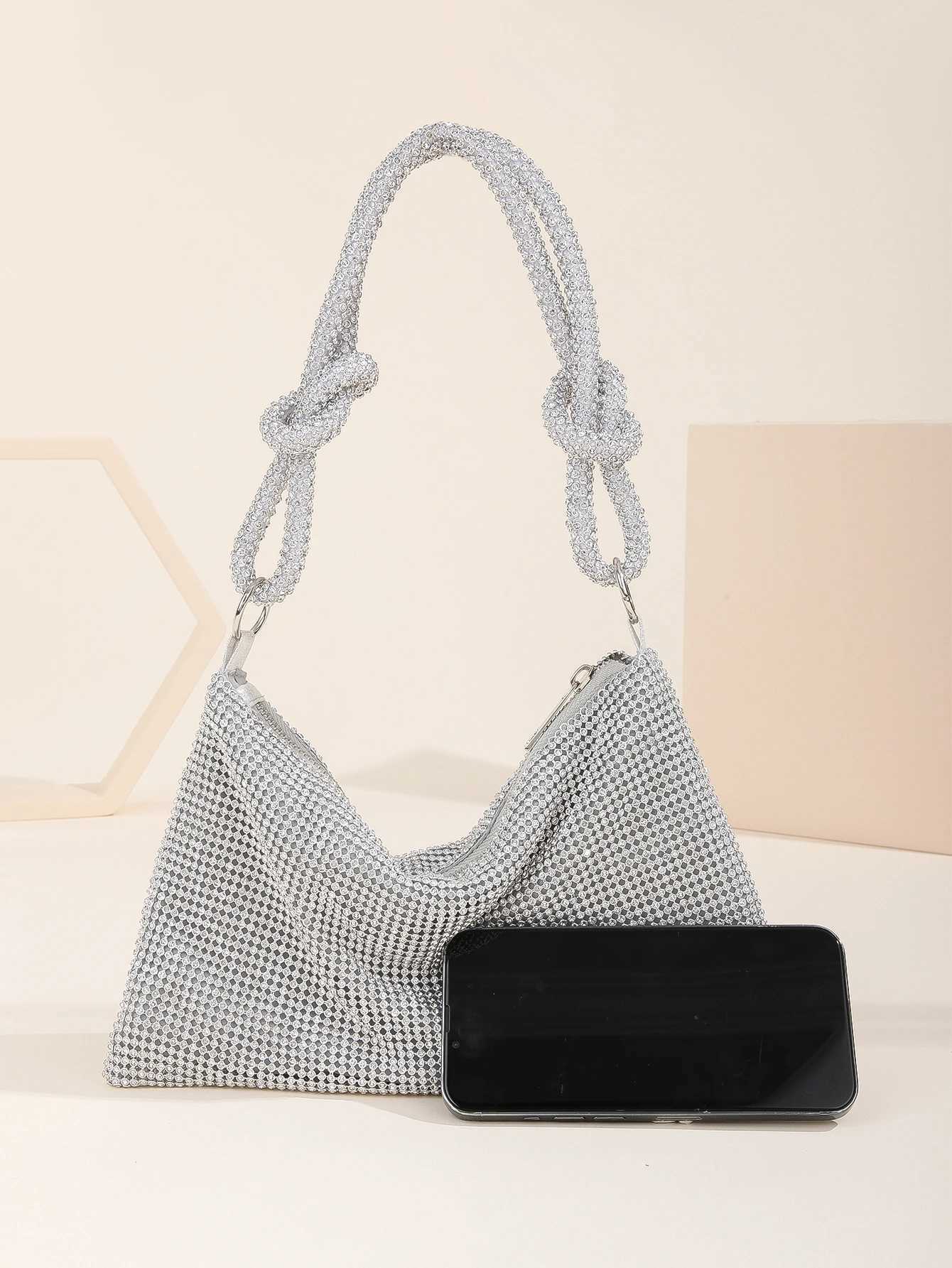 Womens shiny rhinestone shoulder bag clutch elegant party wedding wallet handbag womens fashionable evening clutch B Z241225