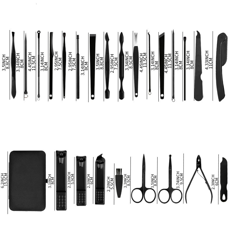 24pcs nail clipper pedicure set home womens sharp stainless steel nail clipper pedicure kit beauty shop special kit travel 241225