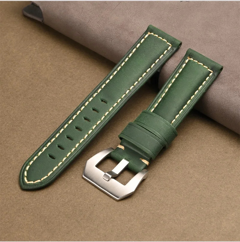 Waterproof Genuine leather Watch Band for Men Women 20mm 22mm 24mm 26mm Crazy-Horse lwather Watch Strap Replacement Belt 241225