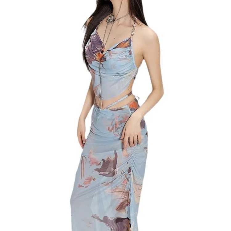 2024 New Split style Long sleeved Luxury Feeling Bikini Covered Meat Tight Spa Resort SwimsuitW241225
