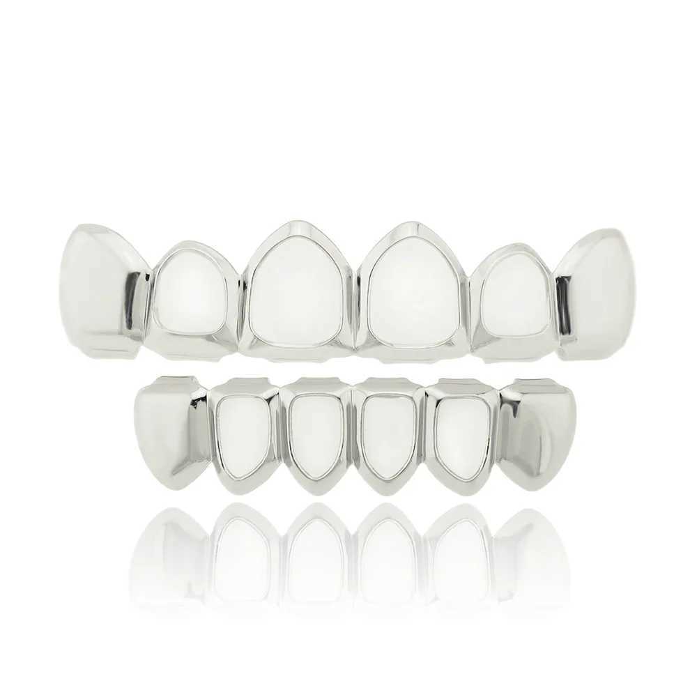 Hip Hop Teeth Grillz Gold Plated Dental Grills Rock Tooth Grillz Cs Crystal Teeth Cs Halloween Vampire ToothXJ241225