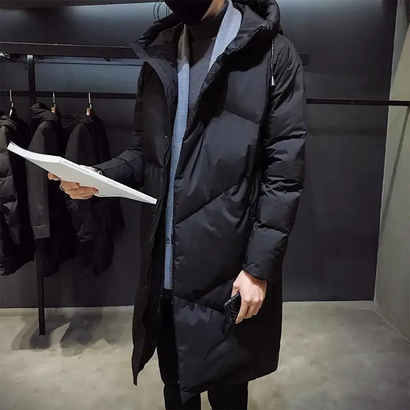 Fashion Winter Jacket Men clothing 2024 Parka Thick Warm Long Coats High quality Hooded jacket black 5XL 241225