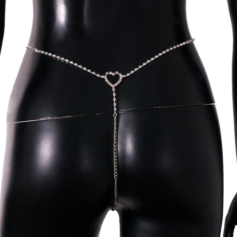 Crystal Heart-shaped Waist Chain Belly Button Accessories Summer Beach Bikini Adjustable Jewelry Ladies Girls 241225