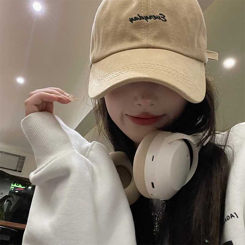 Solid color embroidered womens baseball cap with adjustable buckle back foot cap mens outdoor sports sun hat sun hat sun visor cap W241225
