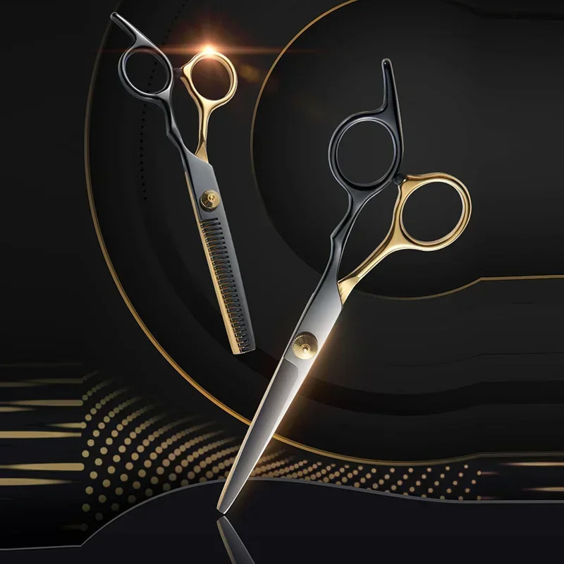 Professional Hair Cutting Scissors Home Hair Cutting Barber/Salon Thinning Shears Stainless Steel Hairdressing Golden 241225