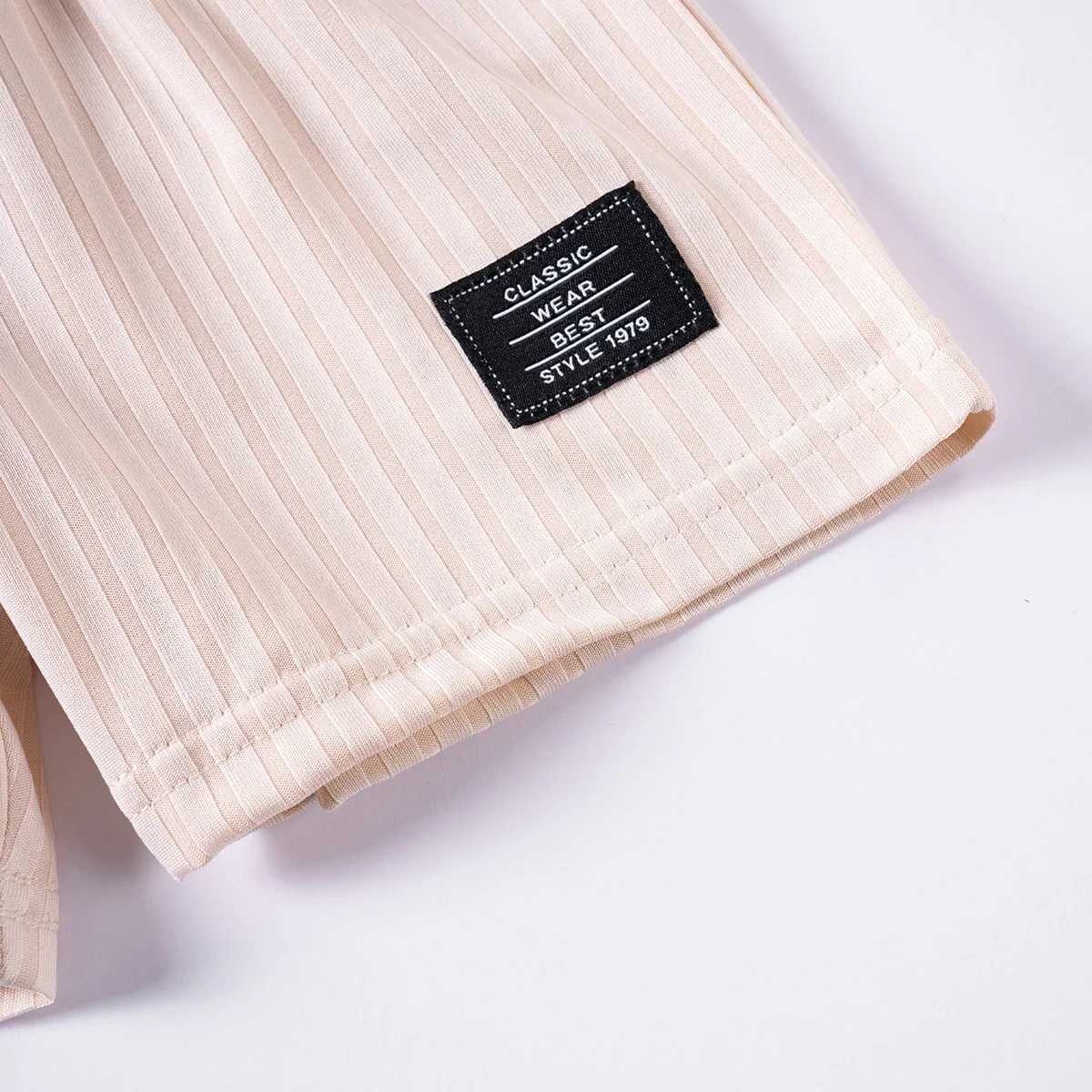 Clothing Sets Summer Fashion Boys New Short Sleeve Suit 0-5Y Casual Letter Round Neck T-Shirt + Elastic Waist Shorts 2pcs Toddler Sports SuitY241225ID