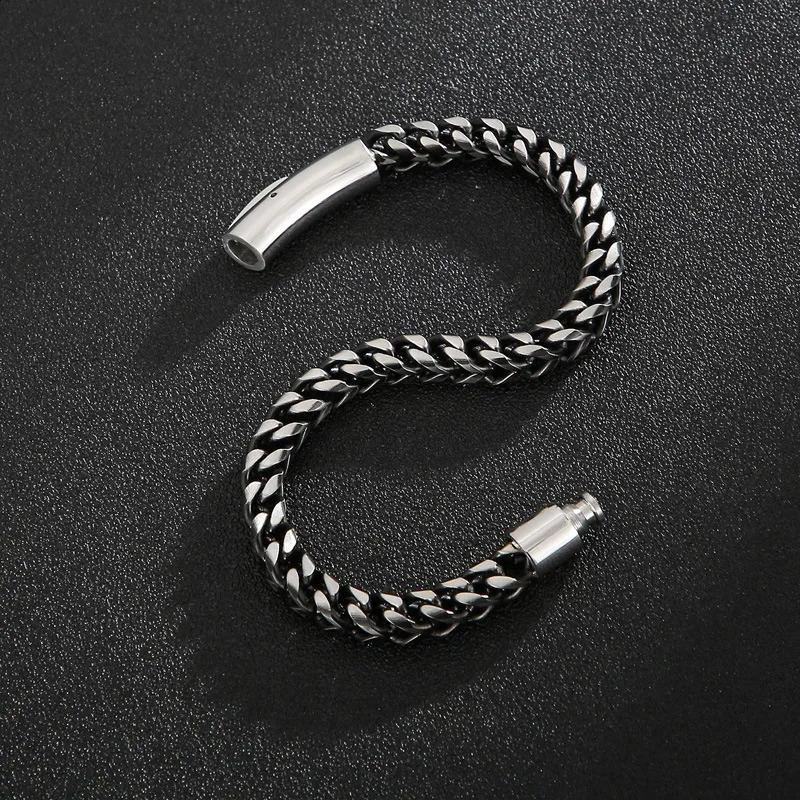 Vintage Link Chain Men Bracelet Punk Rock Stainless Steel Motorcycle Bracelets Male Handmade Jewelry Accessories Gifts 241223