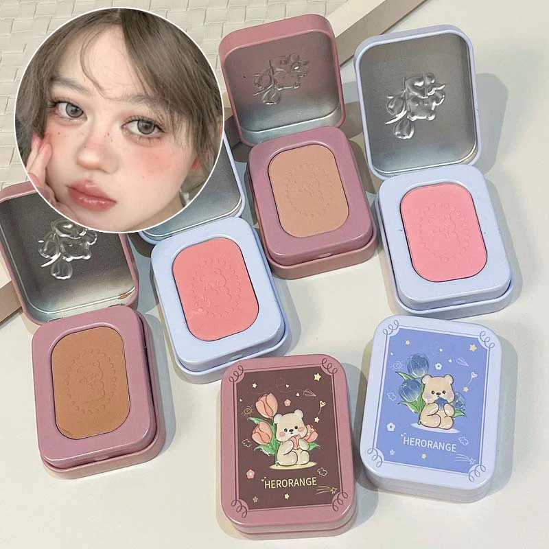 Bear B Powder Palette Natural Matte Brown Series Brighten Cheeks Shading Ber Rubor Rouge Korean Makeup CosmeticsXJ241225