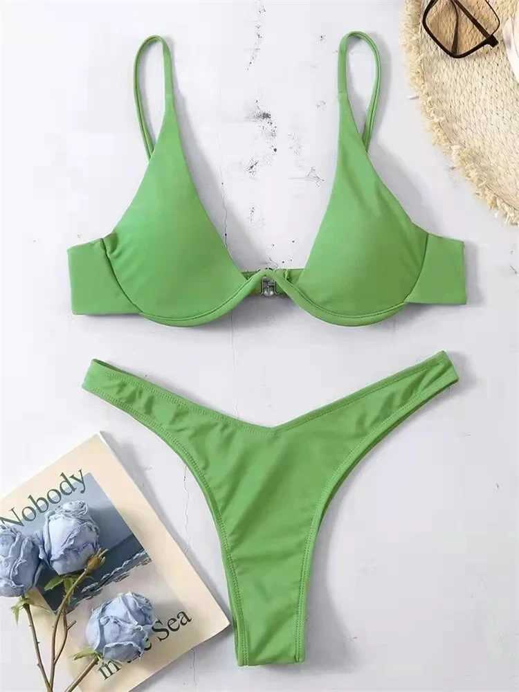 OIINAA swimsuit womens sexy solid bikini set two-piece beachwear 2024 summer fashion thong swimsuit bathroom swimsuit bikini swimsuitW241225