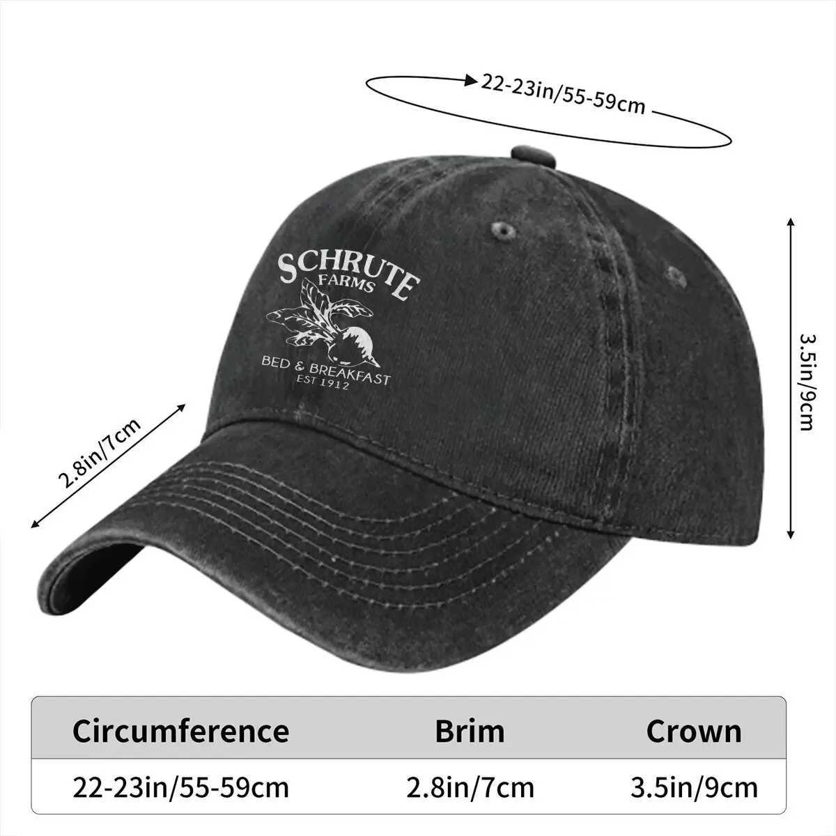 Schrute Farms Bed and Breakfast Baseball Hat Peaked Cap Office Sunshade Cowboy Hat Men Truck Driver Dad Hat W241225