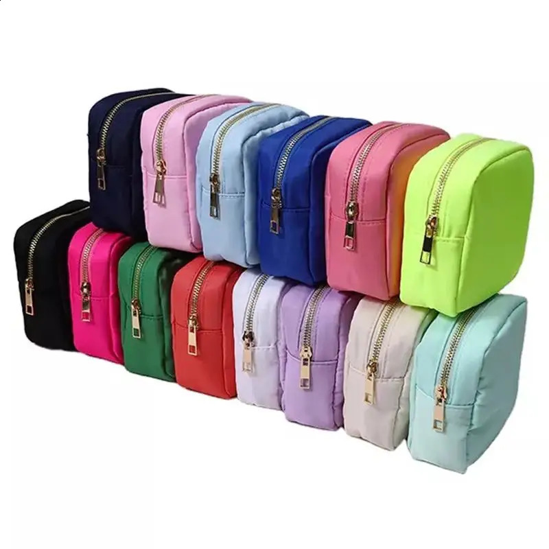 S /M/L/XL 17 Color Nylon Pouch Makeup Cosmetic Bag Zipper Toiletries Organizer Bag For Women Girls Travel Gift Makeup Pouch 241226