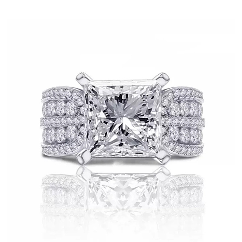 2025 Choucong Handmade Wedding Rings Luxury Jewelry 925 Silver Fill Princess Cut White 5A Zircon CZ Diamond Lab Moissanite Party Eternity Women Engage