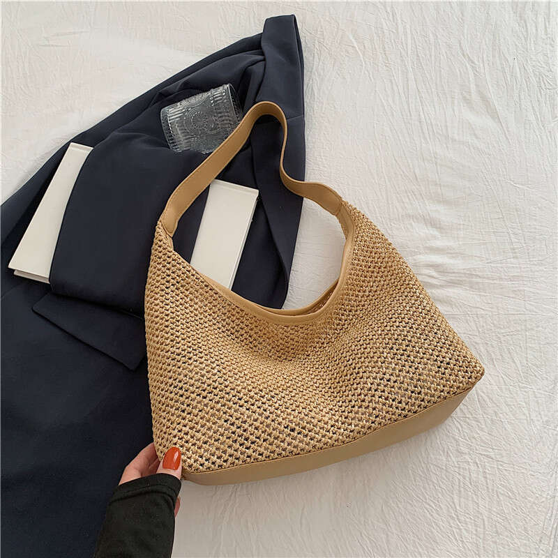 Knitted Large Capacity Fashionable Handbag, Internet Famous Korean In, New Stylish Casual Temperament Tote Bag, Armpit Bag