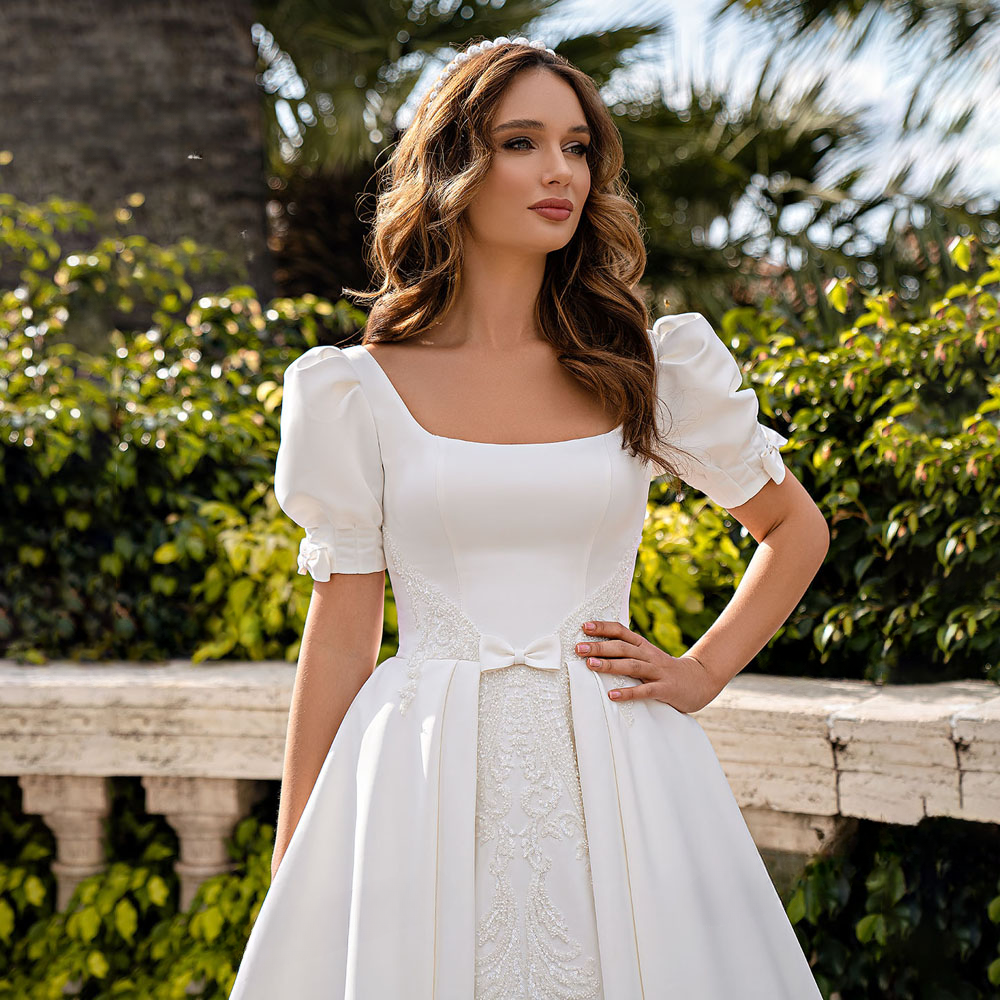Bohemian Wedding Dresses Lace V-Neck Elegant Wedding Gown Boho Beach Bridal Dress Long Sleeves Open Back vestido novia 05