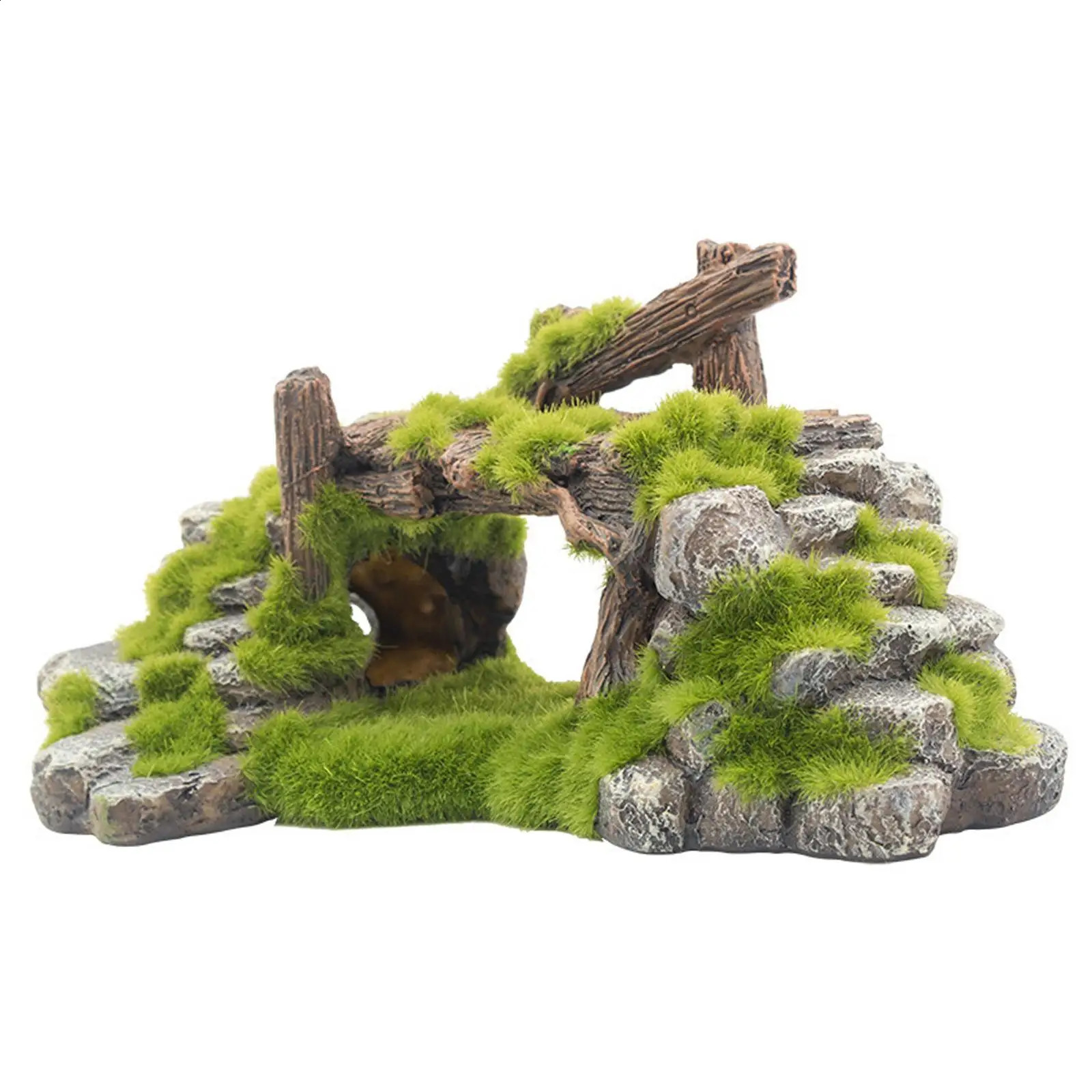 Aquarium Rockery Hideaway Aquatic Caves Multifunctional Bridge Ornament Fish Tank Decoration for Table Desktop Decorative 241225