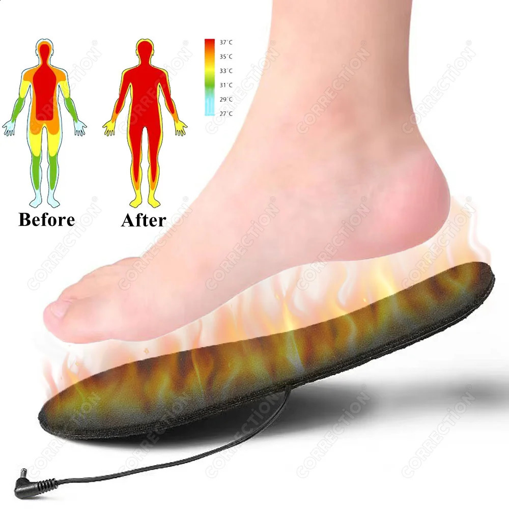 USB Heated Shoe Insoles Electric Foot Warming Pad Feet Warmer Sock Pad Mat Winter Outdoor Sports Heating Insole Winter Warm 241226