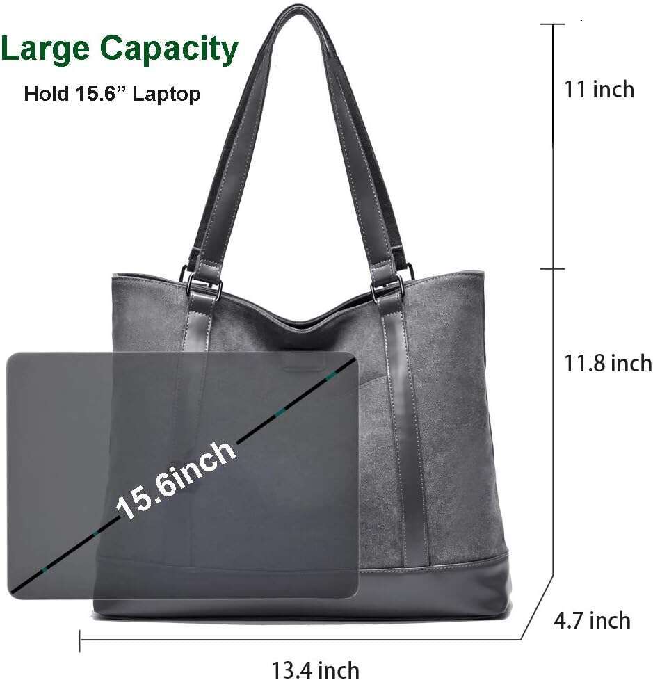 Large Tote Bags for Women 15.6 Inch Laptop Bag Lightweight Canvas Professional Work Briefcase