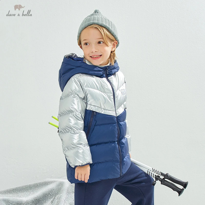 DK4224360 Dave Bella Winter Baby Boys 5Y13Y Fashion Hooded Down Coat Children 90% White Duck Padded Kids Jacket 241225