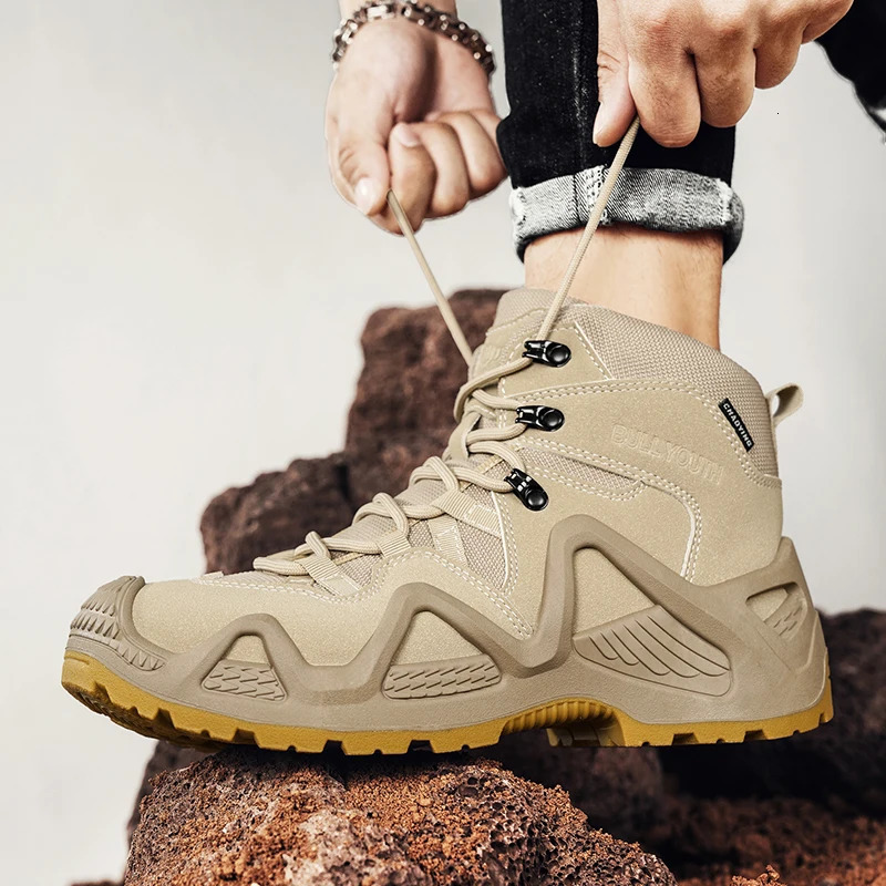 Mens Tactical Hiking Boots Shock-absorbing Non-slip Desert Boot Winter Outdoor Camping Trekking Shoes Hunting Trekking Boots 241225