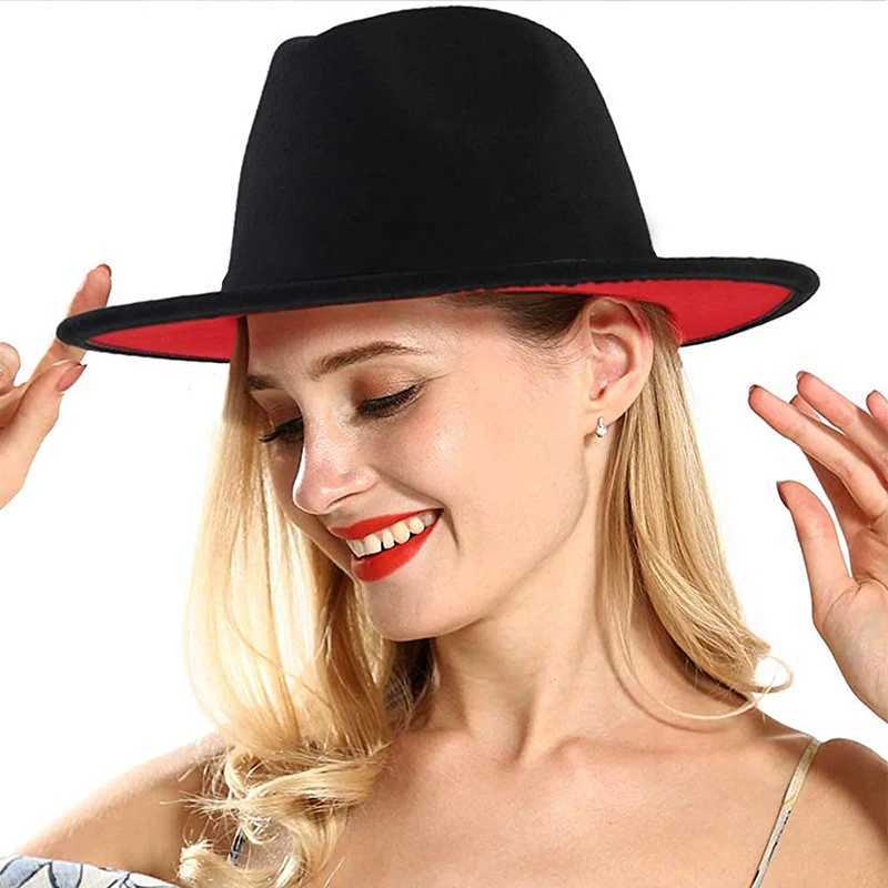 Neutral Two tone Wide Brim Fedora Hat Womens Retro Western Cowboy Hat Classic Mens British Style Jazz C Fashion Panama C W241225