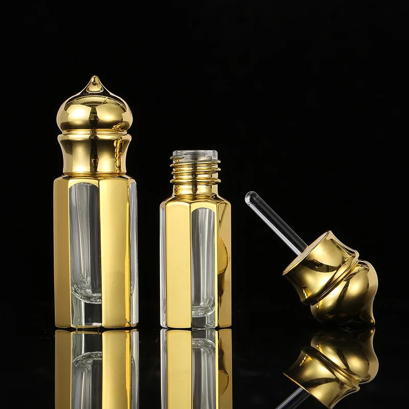 120pcs/pack 3ml 6ml Mini Empty Glass Perfume Bottles Dropper Essential Oil Bottles Vials with Glass Sticker 241225