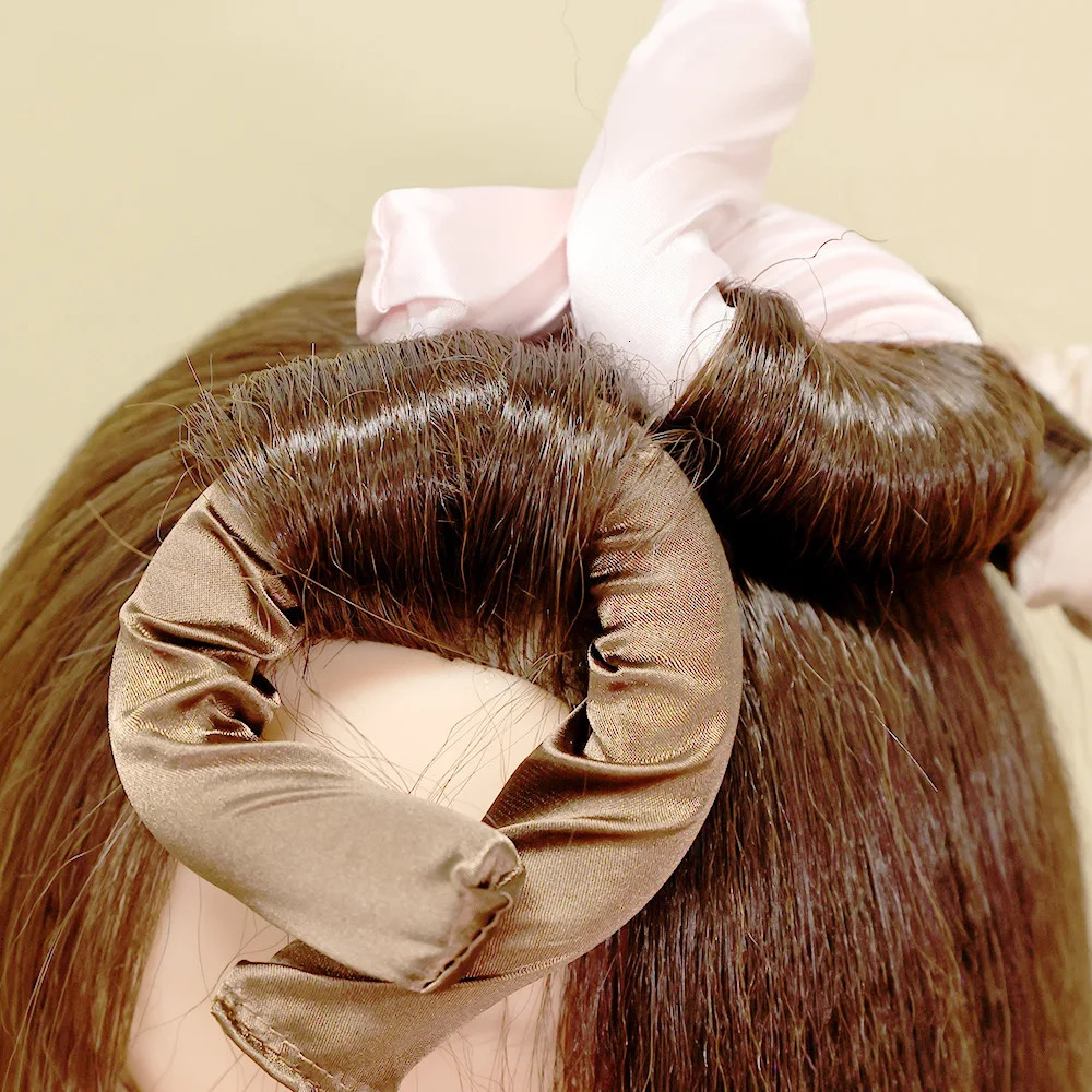 DIY No Heat Hair Curlers Satin Covered Flexi Rods for Heatless Curls Rollers To Sleep in All Hair Types Curling Rod Headband 6pc 241225